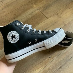 Leather Platform High Top Converse
